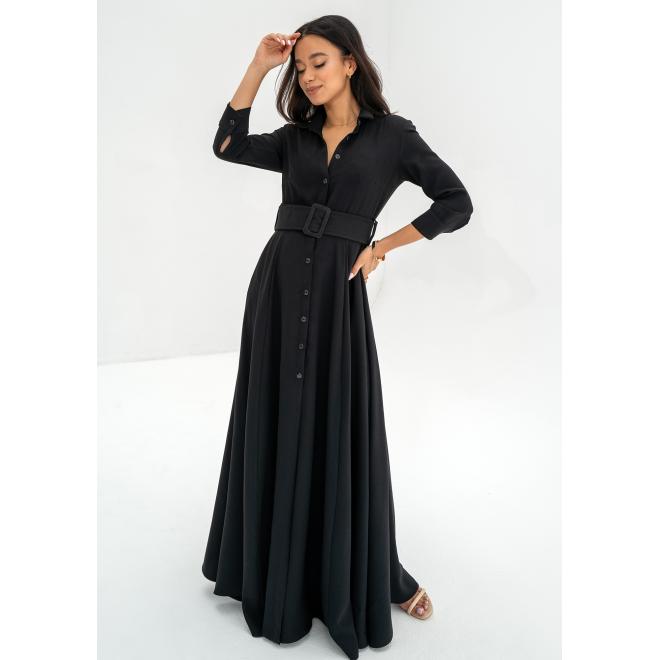 E-shop Čierne košeľové maxi šaty s opaskom MOSQUITO, MO1255 Sofia__5006138 L