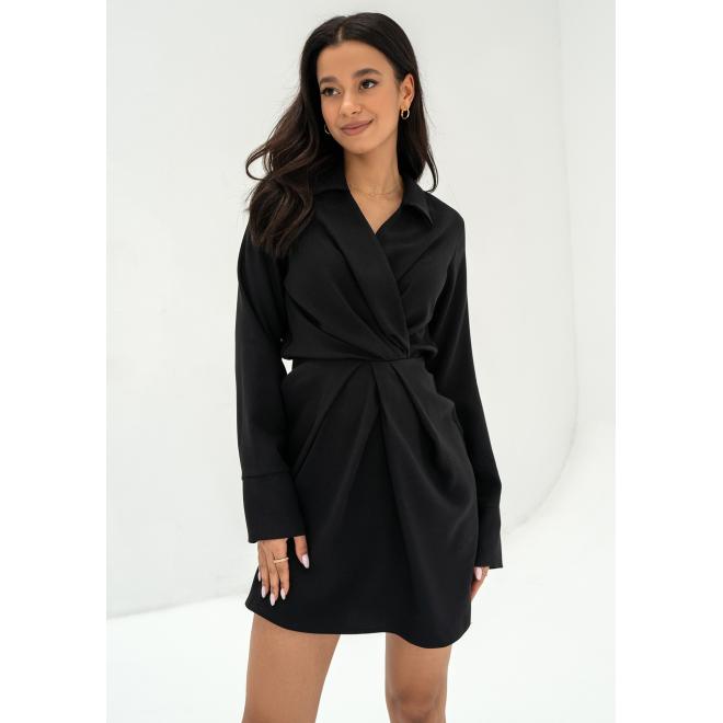 E-shop Koktejlové čierne šaty MOSQUITO s dlhým rukávom, MO1272 Nita__5006106 XS