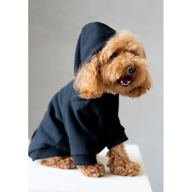 E-shop Mikina MOSQUITO pre psa čierna s kapucňou, MO429 Black__6563 SKLMx2 L