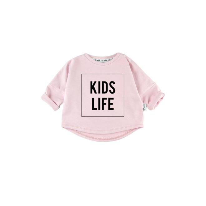 Ružová mikina I LOVE MILK s nápisom "kids life"