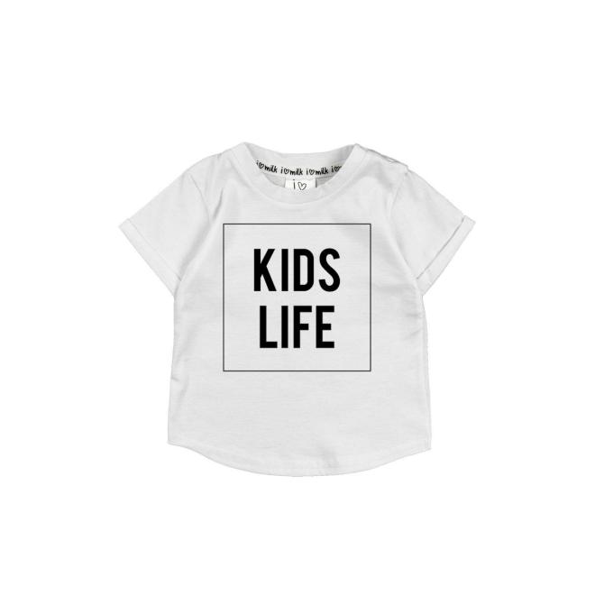 Tričko I LOVE MILK s nápisom "kids life"