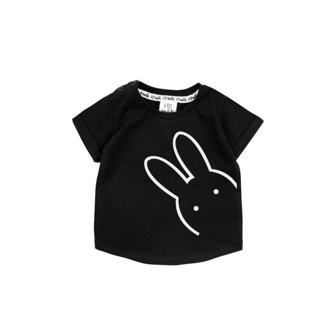 E-shop Bavlnené tričko I LOVE MILK s detskou potlačou, ILM200 bunny__3401 62/68 (3-6M) Sivá