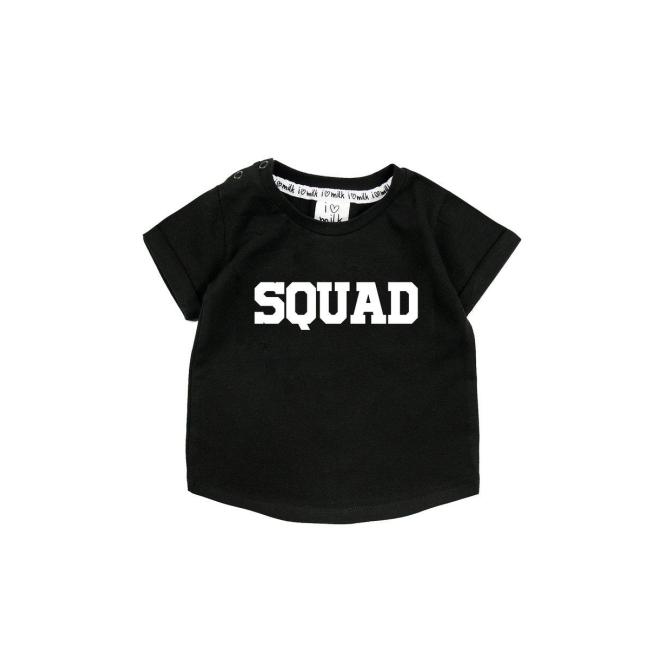 Čierne tričko I LOVE MILK s nápisom "squad"
