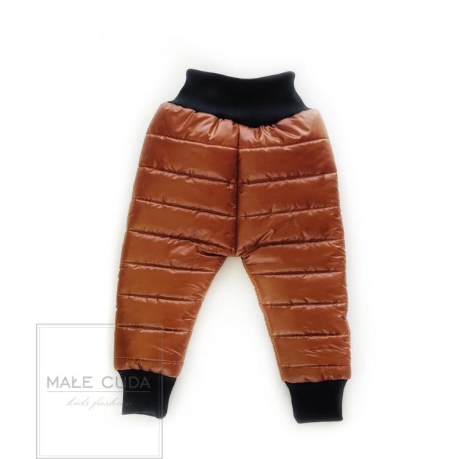 Karamelové oteplené nohavice pre deti