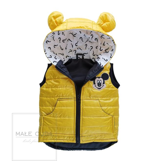 E-shop Žltá detská vesta s uškami na kapucni, MC146 110