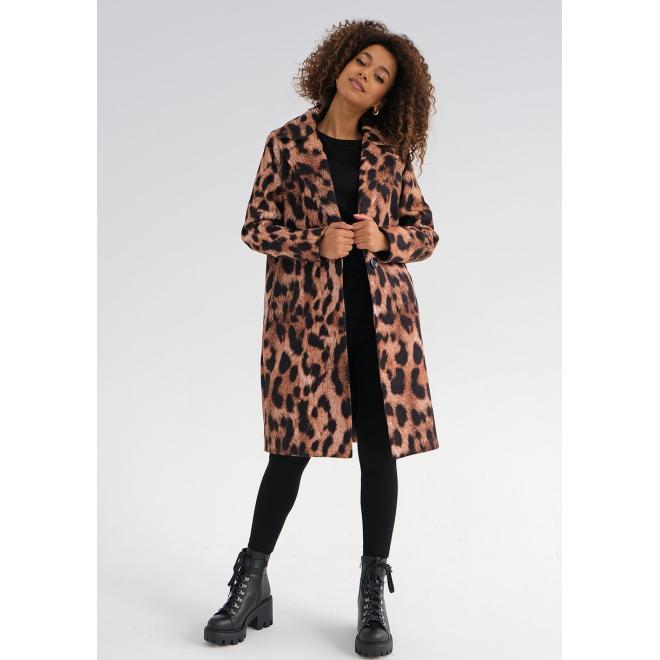 Hnedý kabát s leopardou potlačou MOSQUITO