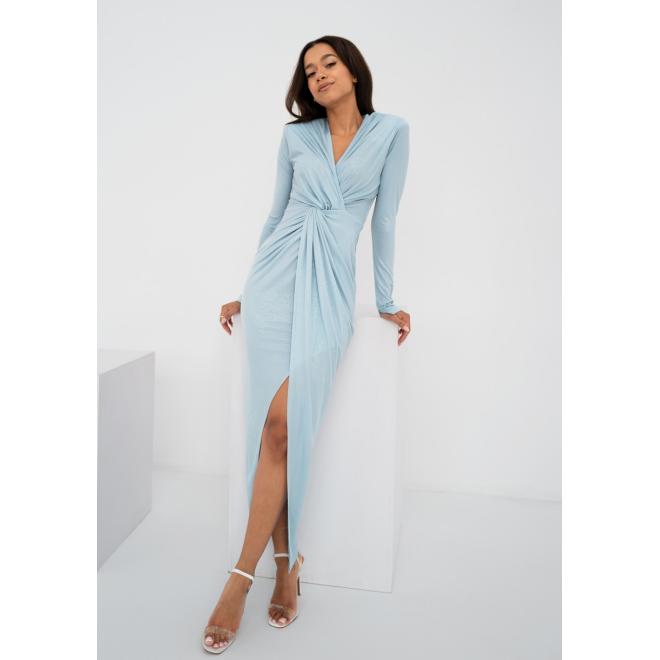 E-shop Maxi modré MOSQUITO šaty s dlhým rukávom