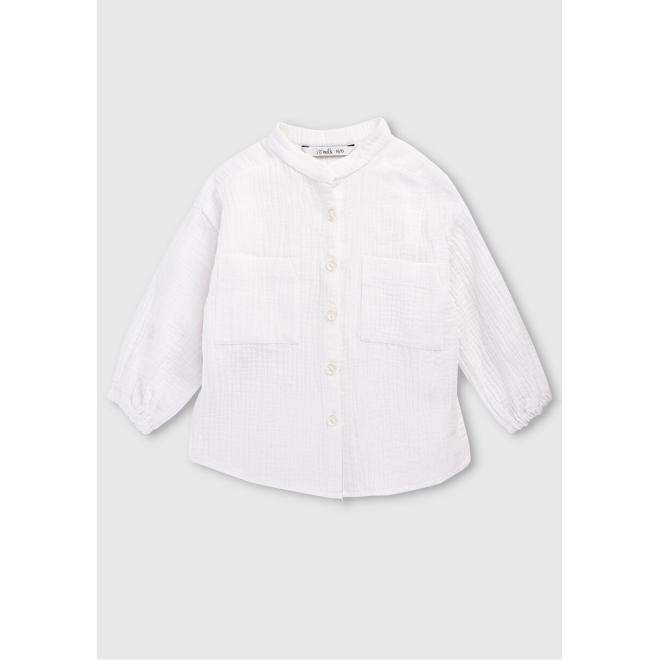 E-shop Biela mušelínová košeľa I LOVE MILK pre deti, ILM545 Koszula__4986 110/116 (4-6Y)