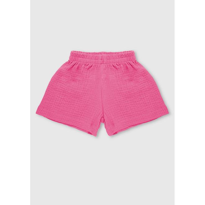 Ružové mušelínové šortky I LOVE MILK pre deti